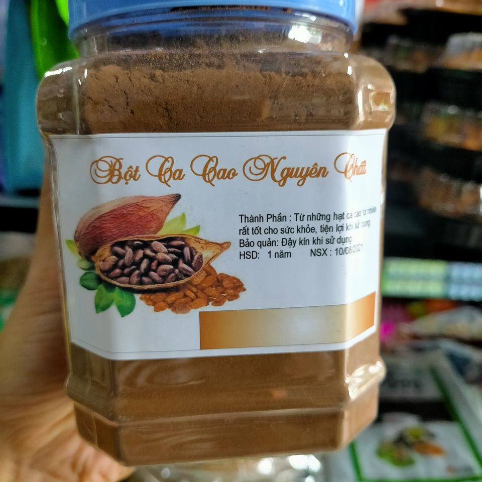CaCao Nguyên Chất - Bột Ca Cao Nguyên Chất DAKLAK Thơm Ngon Thượng Hạng- Đặc Sản Thượng Hạng Tây Nguyên, Lọ Nắp Nhựa Hộp 500 Gam