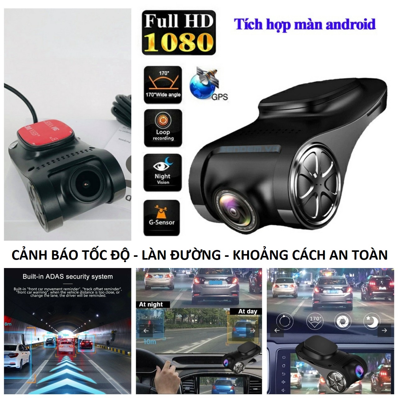 (CHÍNH HÃNG) Camera hành trình U6F siêu nét ô tô kết nối màn hình android cảnh báo tốc độ, làn đường và nhiều chế độ khác hàng cao câp loại tốt