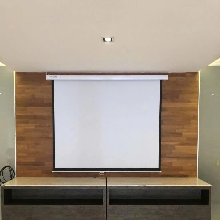 Màn chiếu treo tường kéo tay 1:1 Apollo/Prima Eco 85-170 inch - Vải Matte White Gain 1.1 - Treo tường/Treo trần
