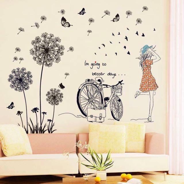 Decal dán tường bồ công anh 1