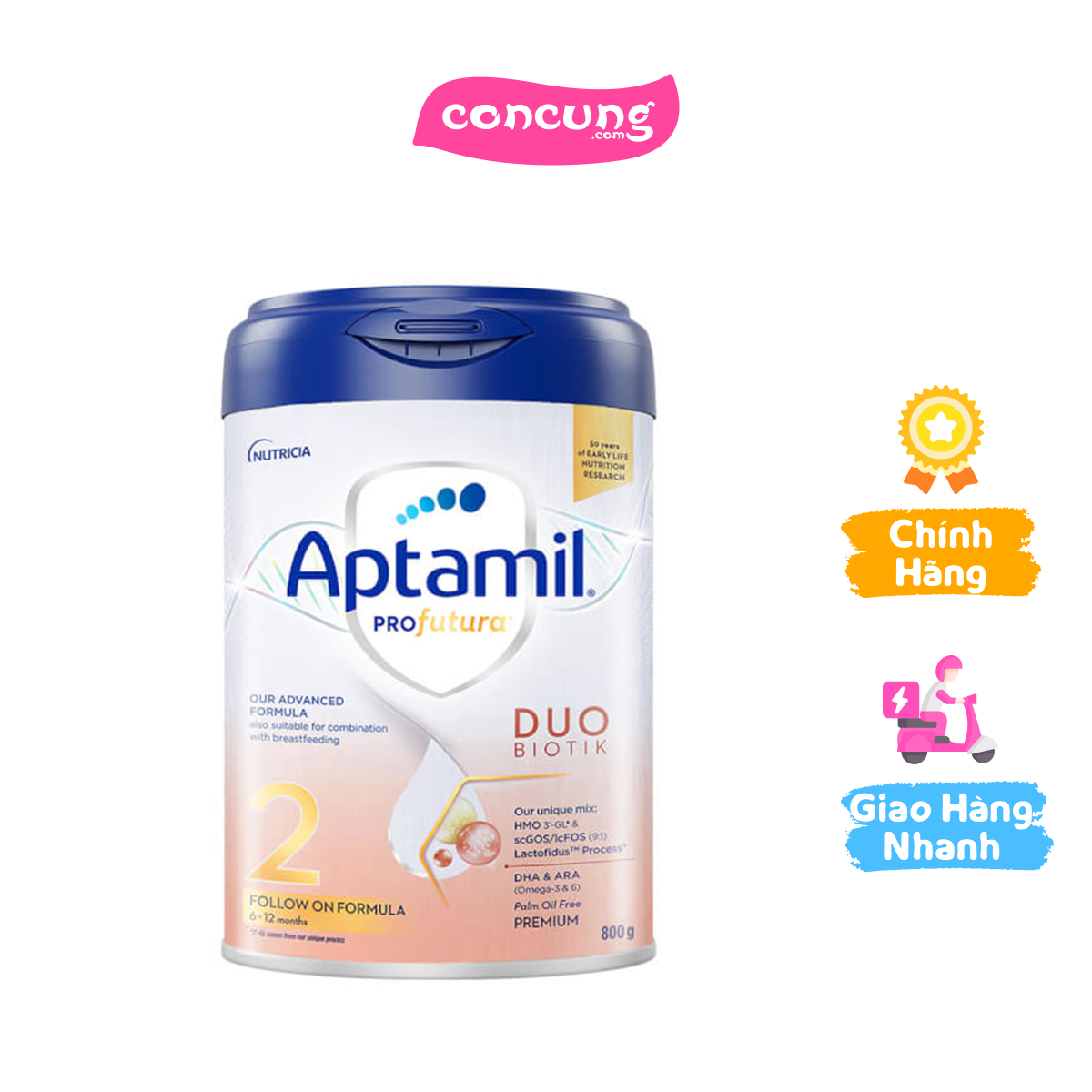 Sản phẩm dinh dưỡng công thức Aptamil Profutura Duobiotik 2 - Dành cho trẻ từ 6-12 tháng tuổi (800G)