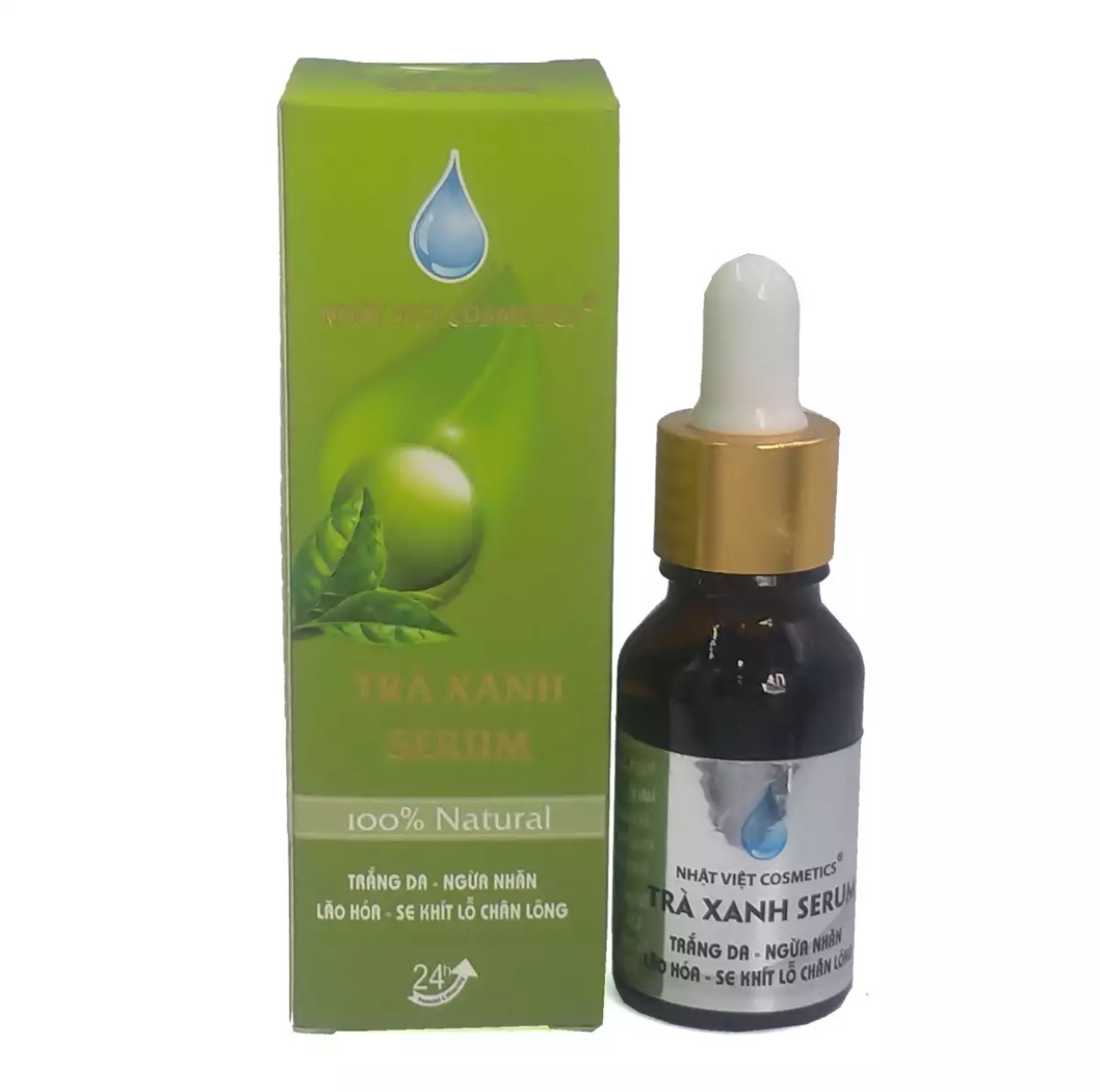 [HCM]Serum trắng da - Ngừa nhăn - Lão hóa - Se khít lỗ chân lông Nhật Việt Trà xanh (15ml)