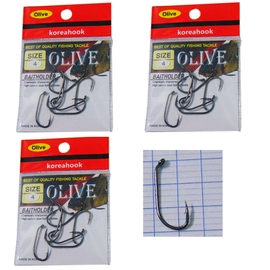 [HCM]Lưỡi Câu Cá Có Ngạnh Ở Lưng Olive Hàn Quốc (giá nguyên vỉ), Lưỡi Carbon Không Gỉ