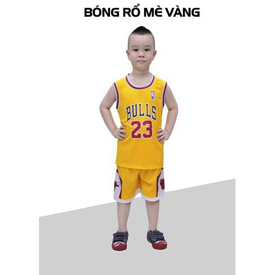 Bộ trẻ em bóng rổ nba bull vàng