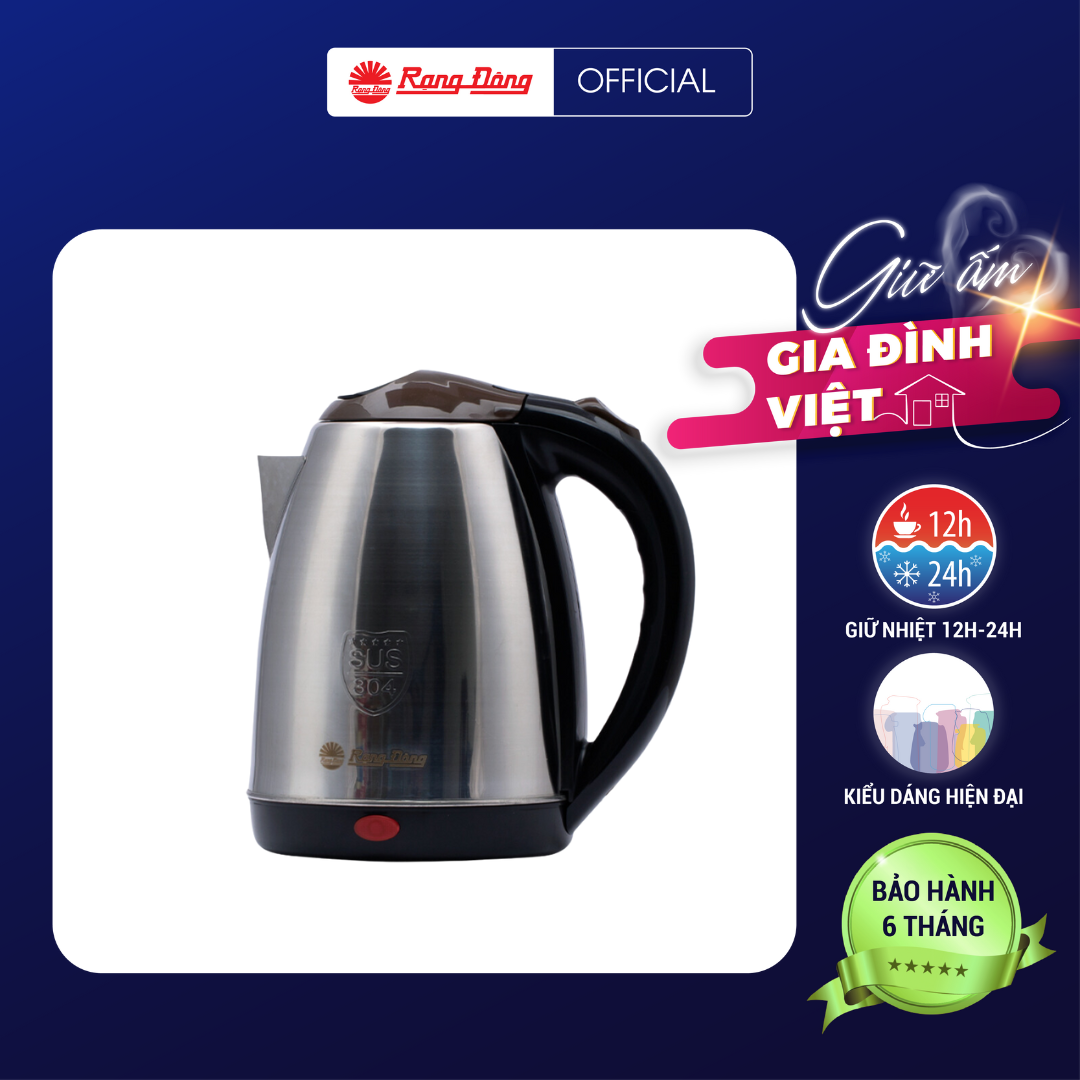 Ấm điện siêu tốc 1,8 lít RD-AST18ST2 Chính hãng Rạng Đông Chống cạn nước Đun nước nhanh dễ dàng sử dụng