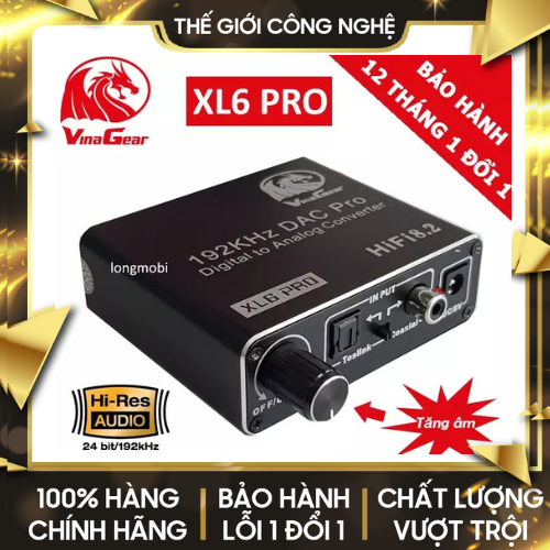 Bộ Chuyển Quang Optical Sang Audio VINAGEAR XL6 PRO Chính Hãng Cao Cấp, Có Nút Điều Chỉnh Âm Lượng, Lỗi 1 Đổi 1 12 tháng