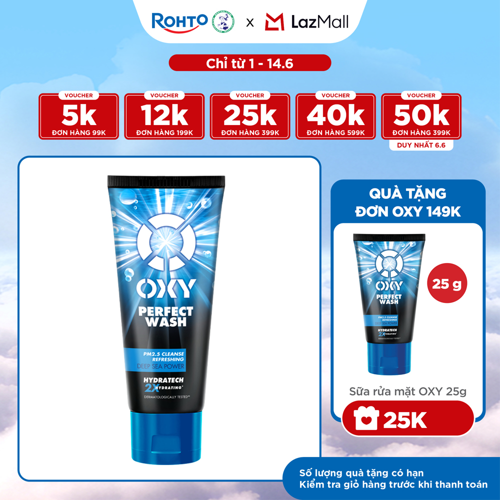 Sữa rửa mặt cho nam Oxy sạch sâu mát lạnh dạng kem Oxy Perfect Wash 100g