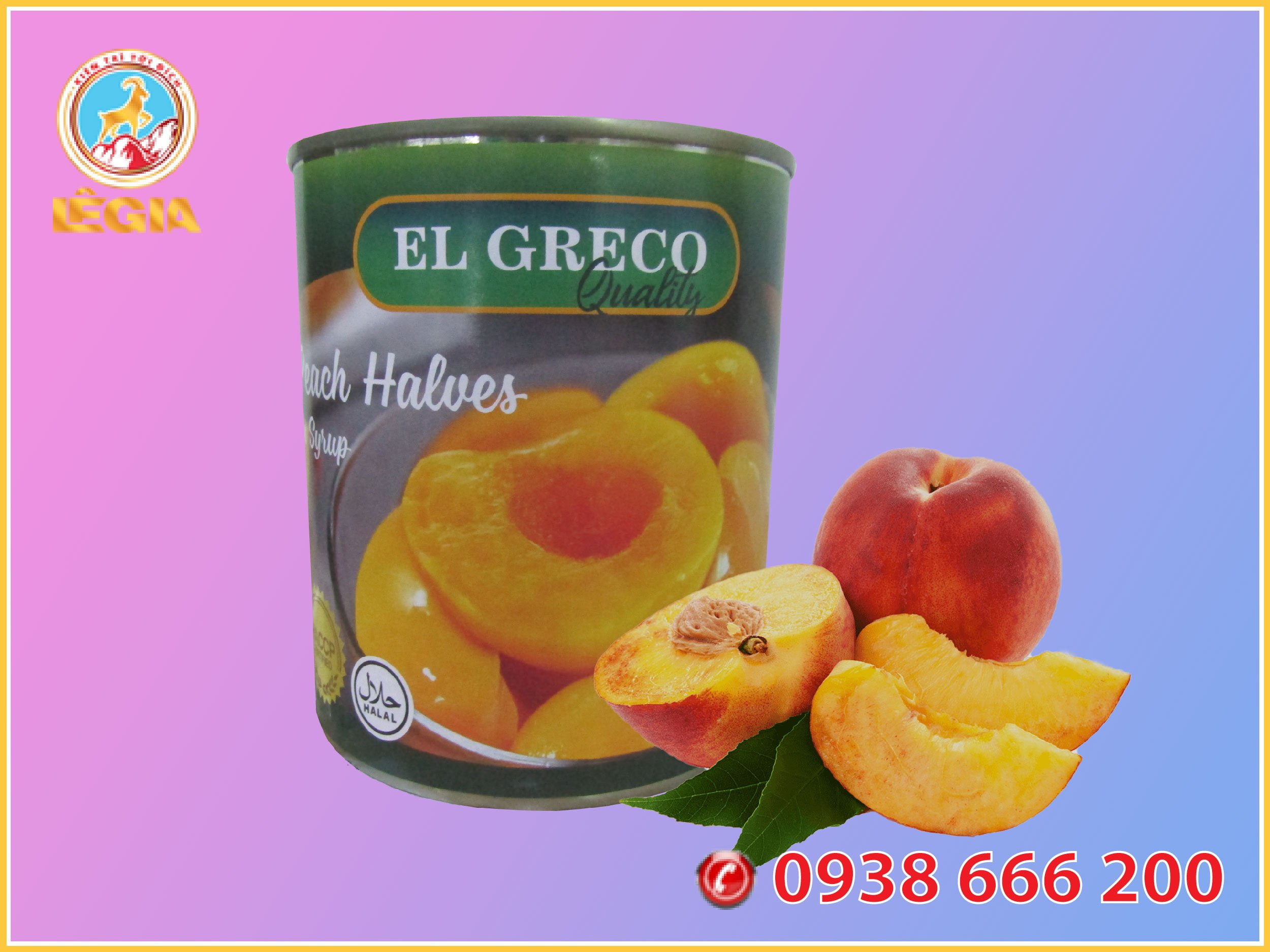 Đào ngâm đóng lon el greco 820g