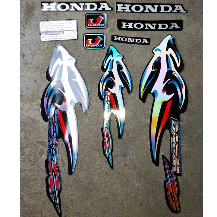 Tem lửa xe Wave Anpha LOẠI 3 LỚP, tem lâu bay màu - màu ĐEN