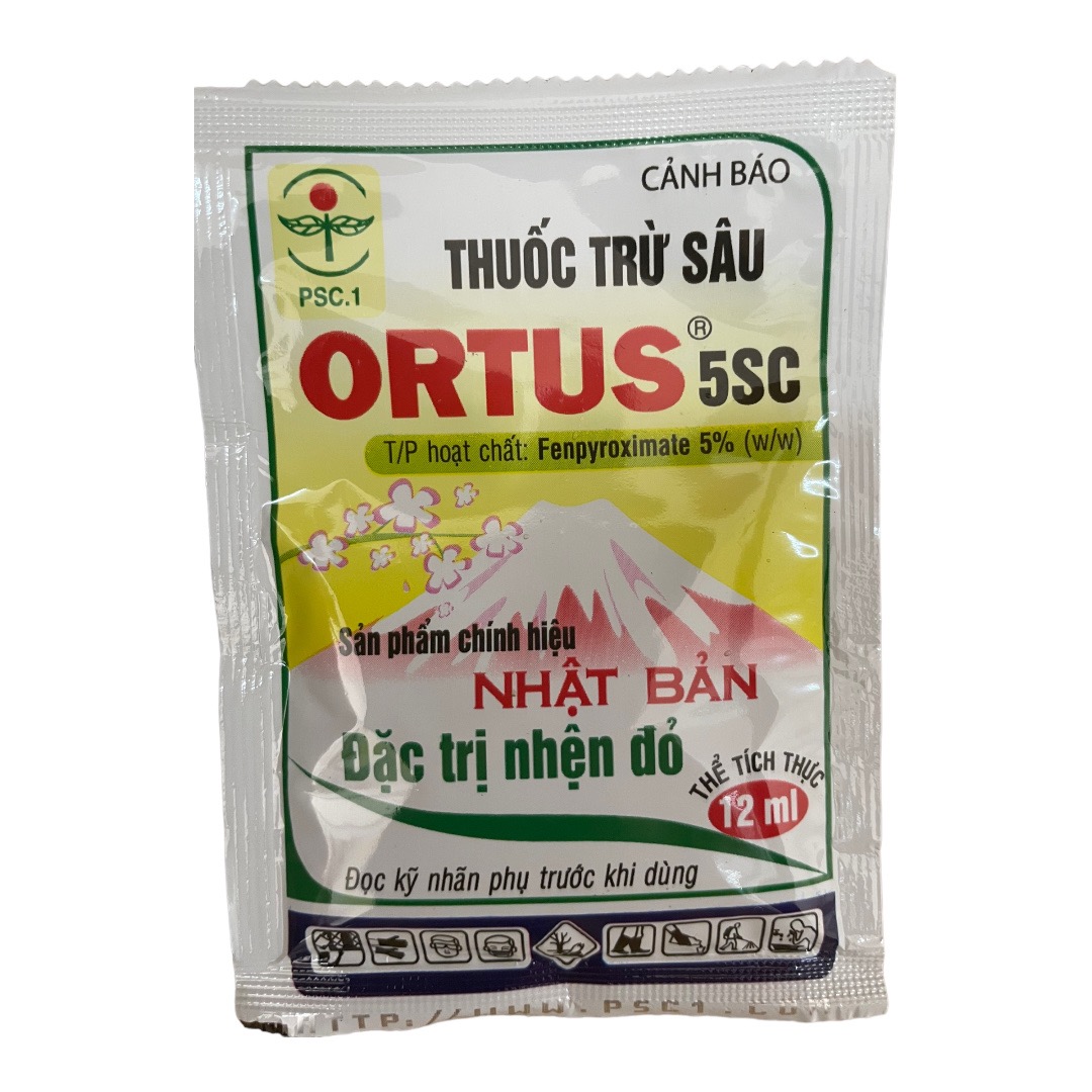 Thuốc  trừ nhện đỏ hoa hồng hiệu Ortus 5sc gói 12 ml; sản phẩm đến từ nhật bản; diệt trừ nhện đỏ trên cây hoa hồng,  hoa mai, ớt.