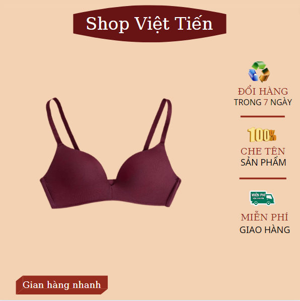 Áo lót nữ su trơn xuất Nhật chất liệu su mềm mại,nhẹ nhàng,thông thoáng,co giãn tốt,mang lại cảm giác thỏa mái khi mặc,với thiết kế không gọng đệm mỏng nâng ngực nhẹ nhàng VT-09 Việt Tiến