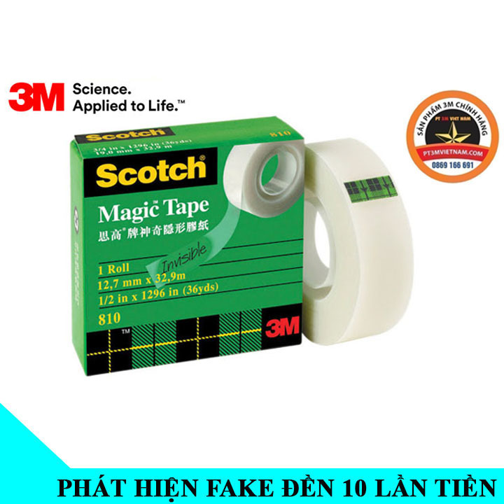 5 cuộn băng keo dán trong suốt 3M 810 Scotch magic tape