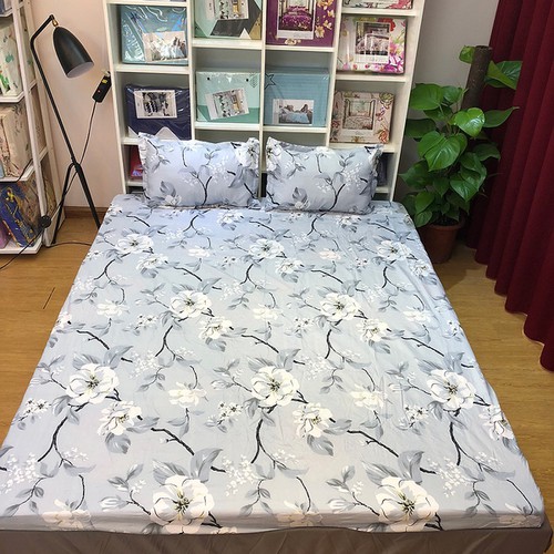 Set 3 món ga gối poly hoa lá bạc