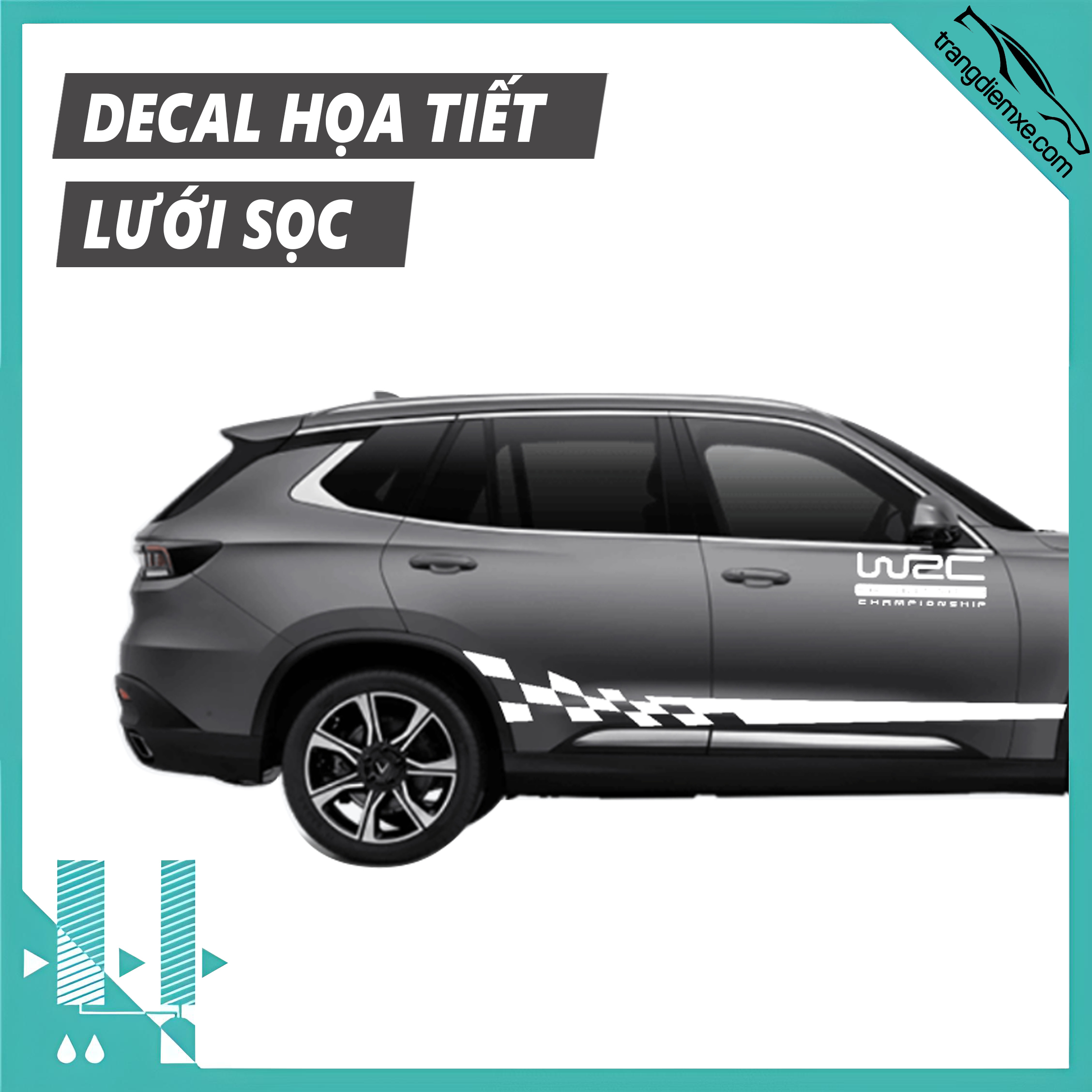 Tem dán tđx xe ô tô dạng lưới sọc loại y-33
