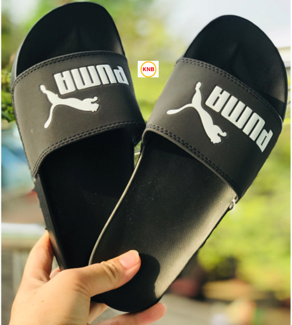 Dép unisex MLB PUMA dép quai ngang thể thao nam nữ, Dép puma mlb bóng chài quai ngang thể thao nam nữ,dép puma nam nữ màu đen chữ trắng