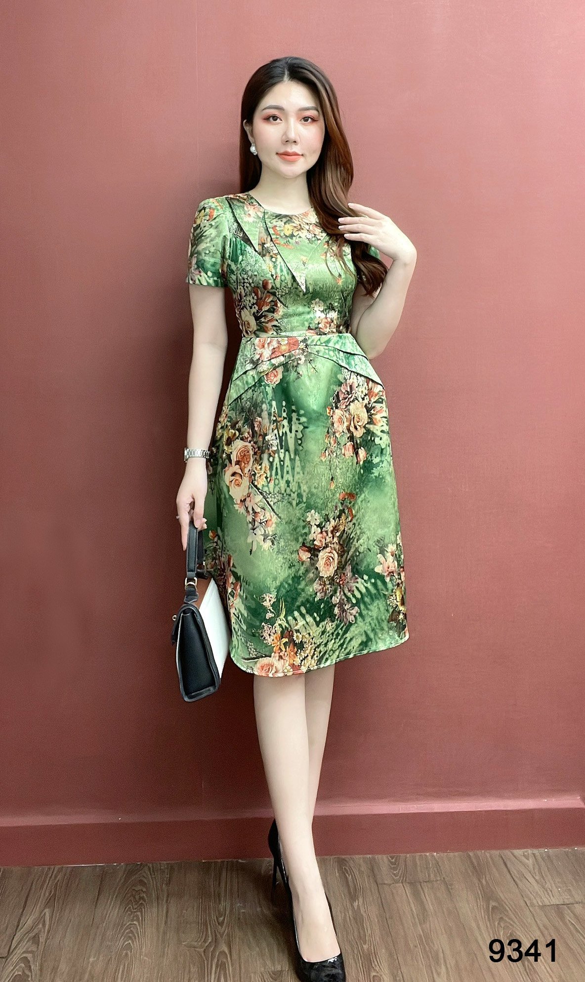 Đầm emy em9341 xoè lvp xanh