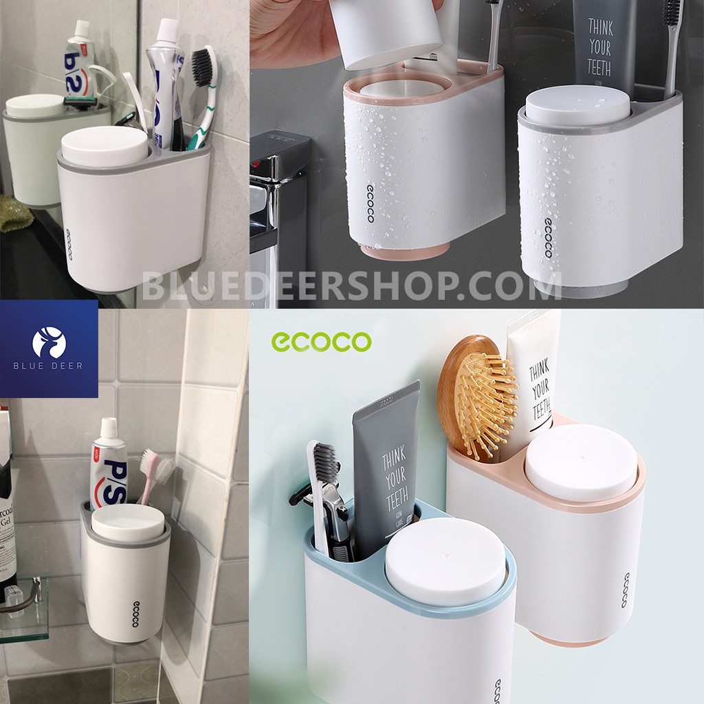 Kệ để bàn chải đánh răng ecoco, kệ nhà tắm dính tường
