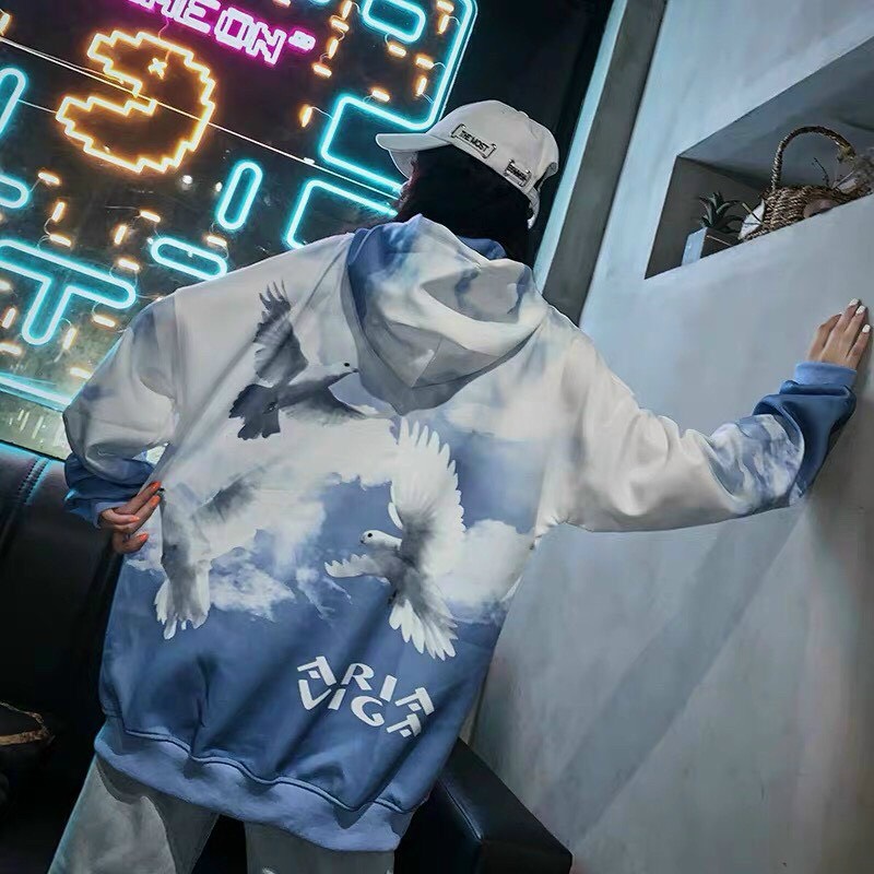 Áo Khoác Nỉ Nam Nữ Có Mũ Phối Màu Loang Cánh Chim Phong Cách Trẻ Trung Thời Trang Yodi AO KHOAC NAM NỮ1000025V2