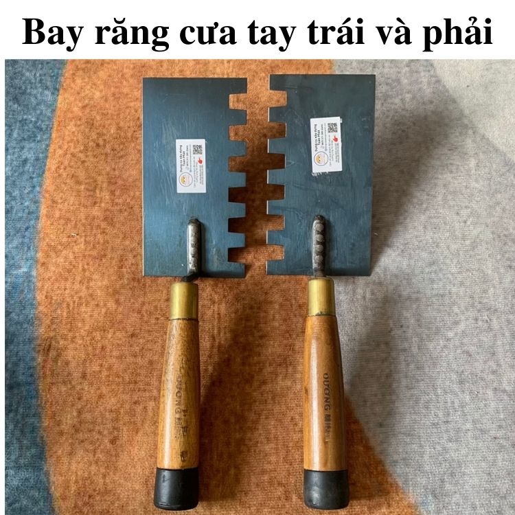 1 CÁI bay răng cưa ốp gạch xây dựng dày 1.2li, bay hồ răng cưa tay trái tay phải ốp gach nhanh chóng và hiệu quả
