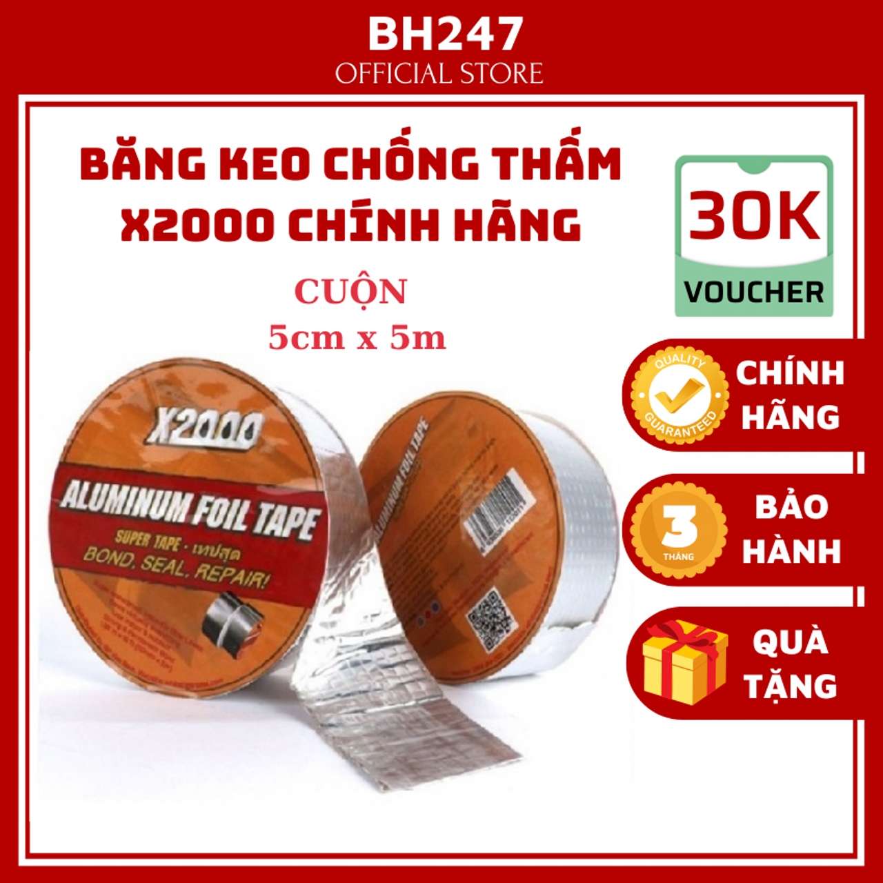 Băng keo chống thấm x2000 băng keo siêu dính băng keo Nhật Bản 5cm x 5m dán tường, dán mái tôn, dán ống nước băng keo x2000, băng keo chống thấm, băng keo chống thấm nước, băng keo chống thấm dột chuyên dụng dán mọi vật liệu
