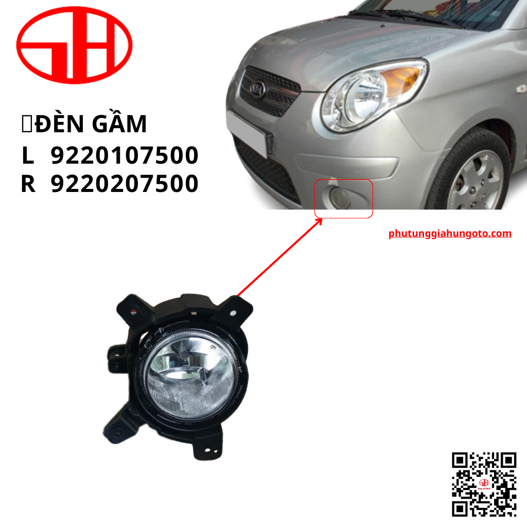 Đèn gầm ô tô morning kia 2008