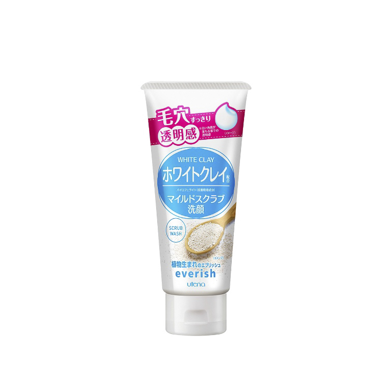 Sữa rửa mặt tẩy tế bào chết bùn trắng Utena Everish Aloe Scrub White Clay 135g
