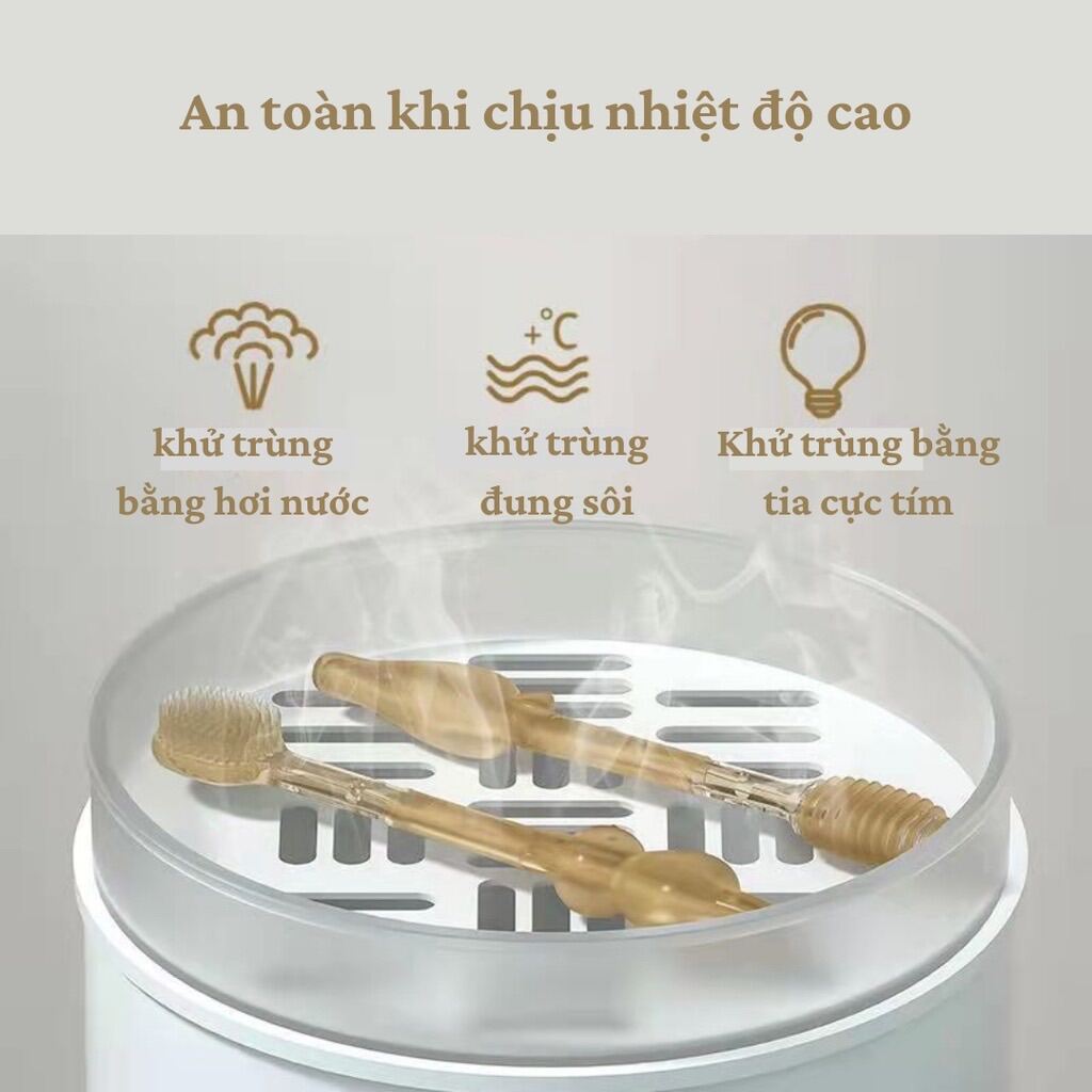 Bộ bàn chải và tưa lưỡi silicon,dụng cụ vệ sinh răng miệng cho bé từ 0-3tuổi
