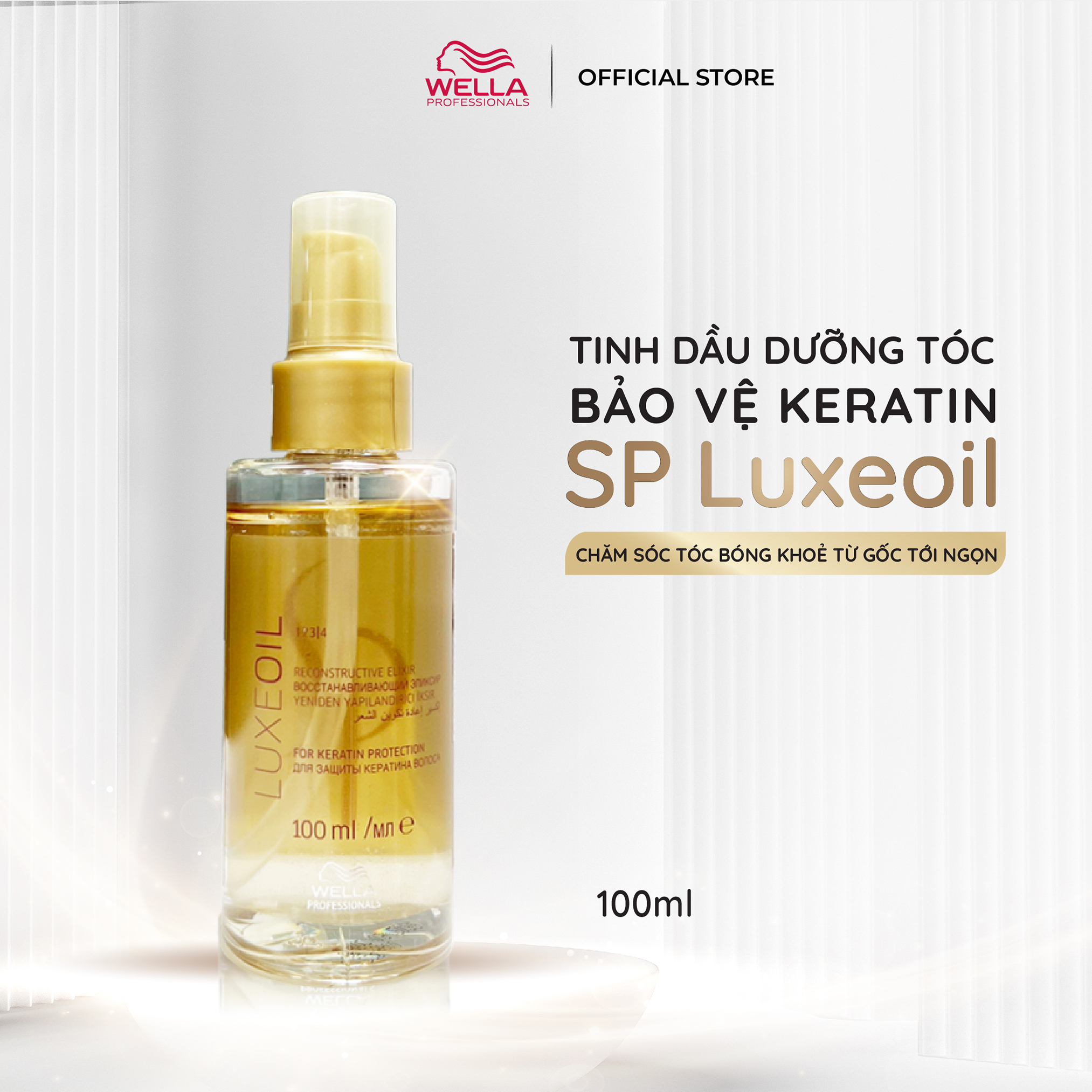 Tinh dầu dưỡng tóc bảo vệ keratin sp luxeoil, chăm sóc tóc bóng khoẻ từ gốc tới ngọn 30ml - 100ml