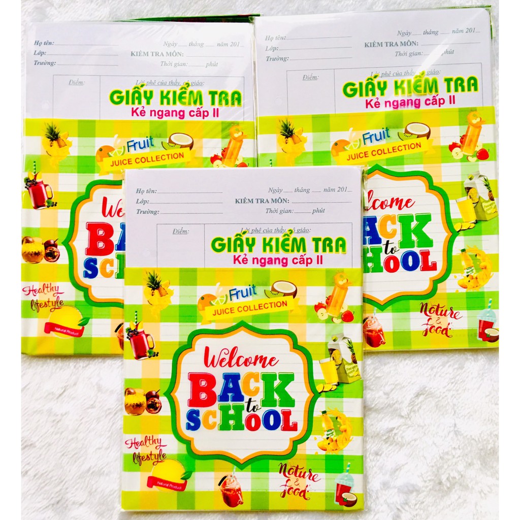 Giấy kiểm tra klong cấp 1, cấp 2