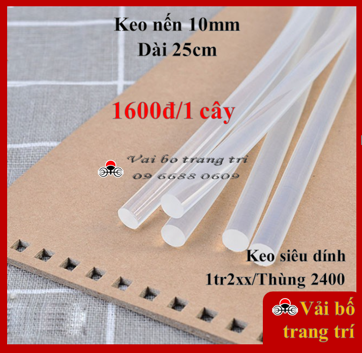 5 keo nến 10mm, keo silicon dùng cho súng bắn keo to 60W, cào móng mèo