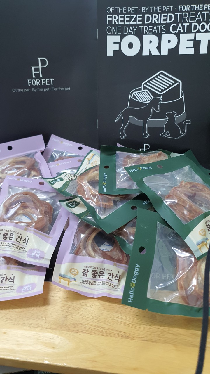 HELLO DOGGY - Thức ăn vặt cho thú cưng thịt quấn hàn quốc vị cá hồi & gà - thịt cá thật 100%