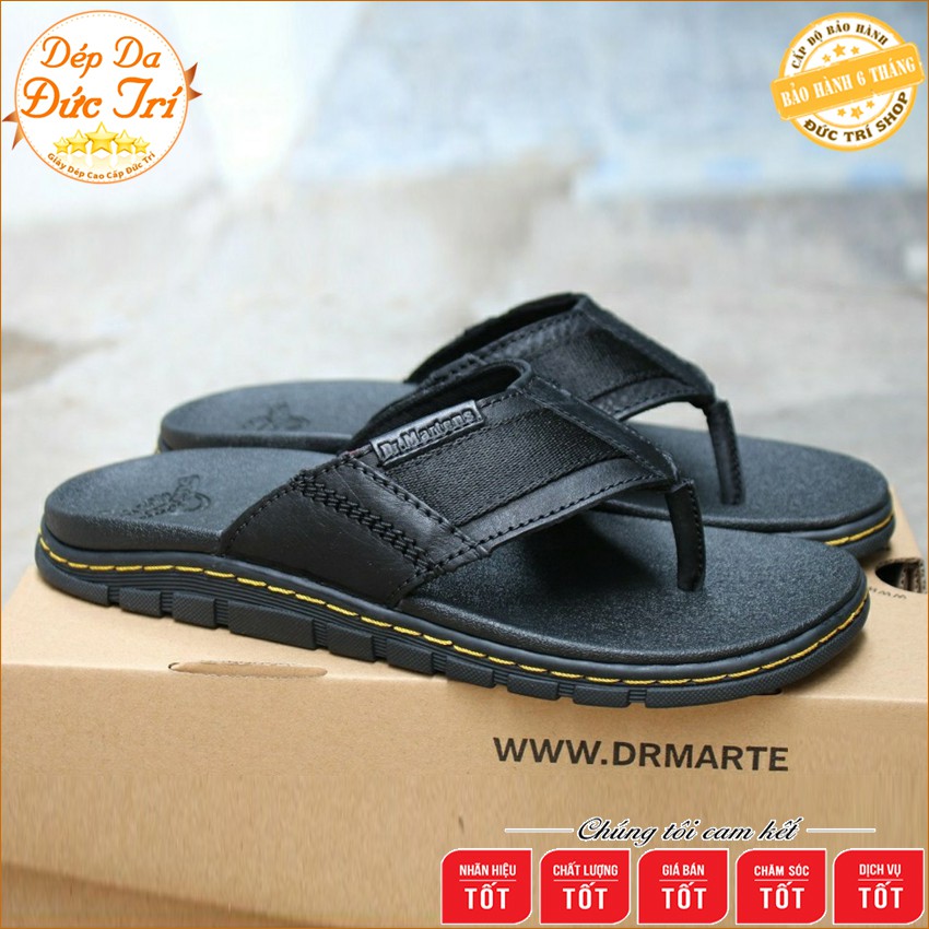 Dép nam đế cao doctor dr martens thailand, dép da bò nam quai kẹp fullbox dr7