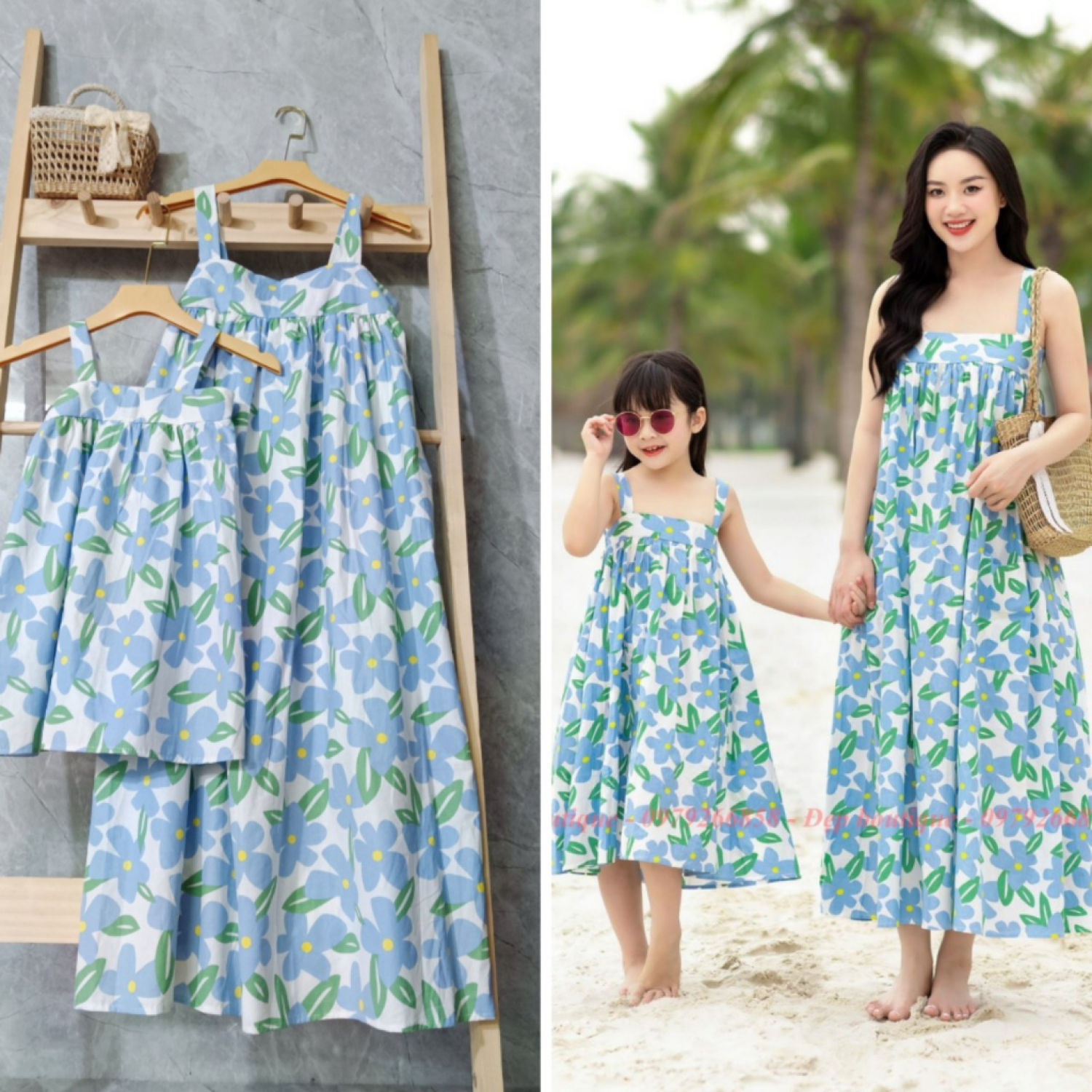 Váy maxi cho mẹ và bé gái để đi biển mùa hè