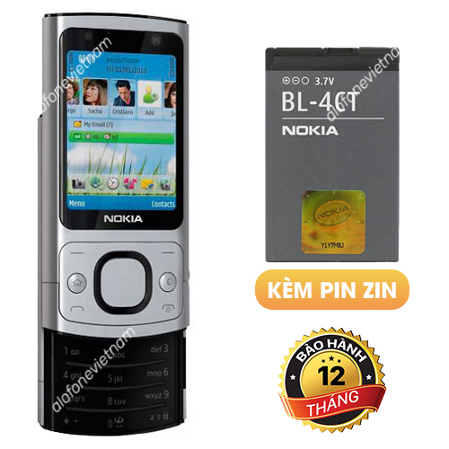 Điện thoại nắp trượt Nokia 6700s chính hãng màu bạc siêu đẹp bảo hành 6 tháng