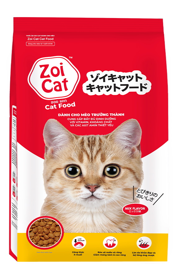 Thức ăn hạt cho mèo zoi cat gói 1kg - thái lan