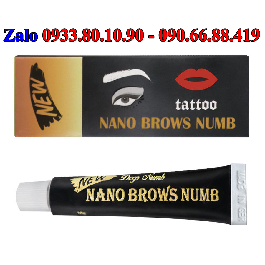 Kem tê Nano Browns Numb phun xăm thẩm mỹ 10g - Tê Nano đen mạnh - Siêu tê kem bao êm phun môi mày mí