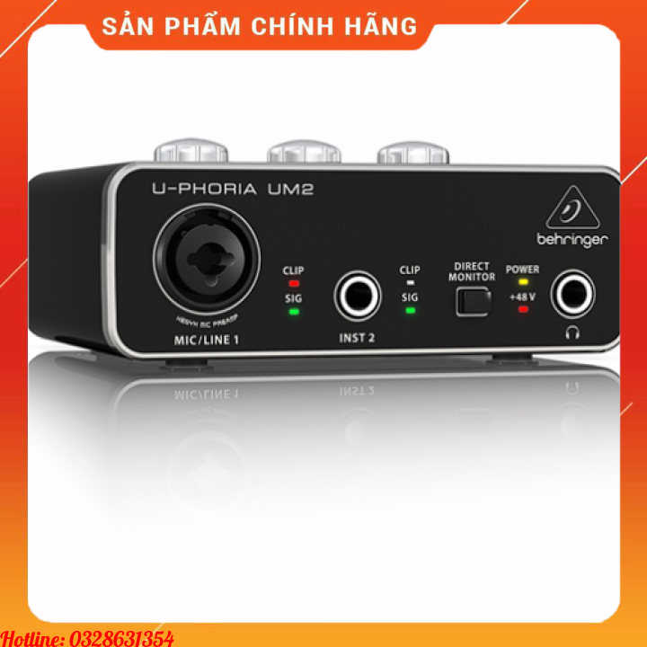 Sound card USB thu âm chuyên nghiệp Behringer U-Phoria UM2