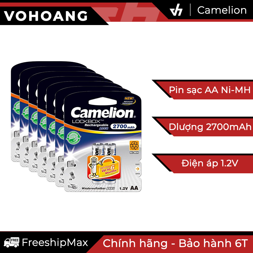 Bộ 14 pin sạc AA Camelion Rechargeable 2700mAh (Trắng)