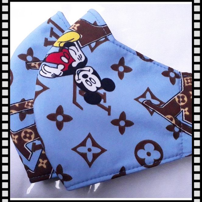 [HCM]Khẩu trang vải CAO CẤP màu xanh Mickey mouse  size người lớn