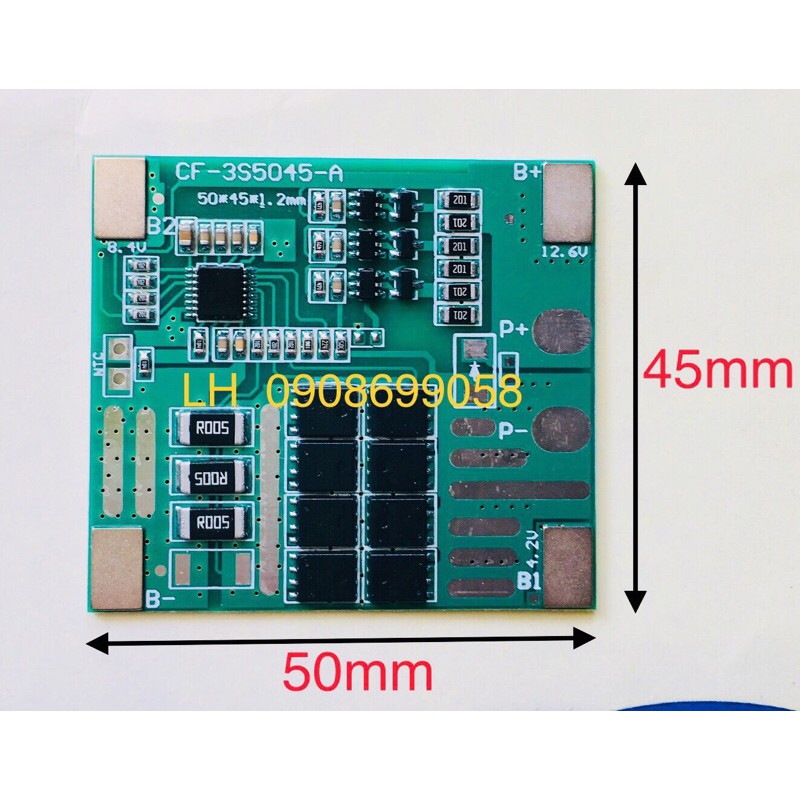 Mạch bảo vệ cell pin li-ion 3s cf 12v - 25a . balance