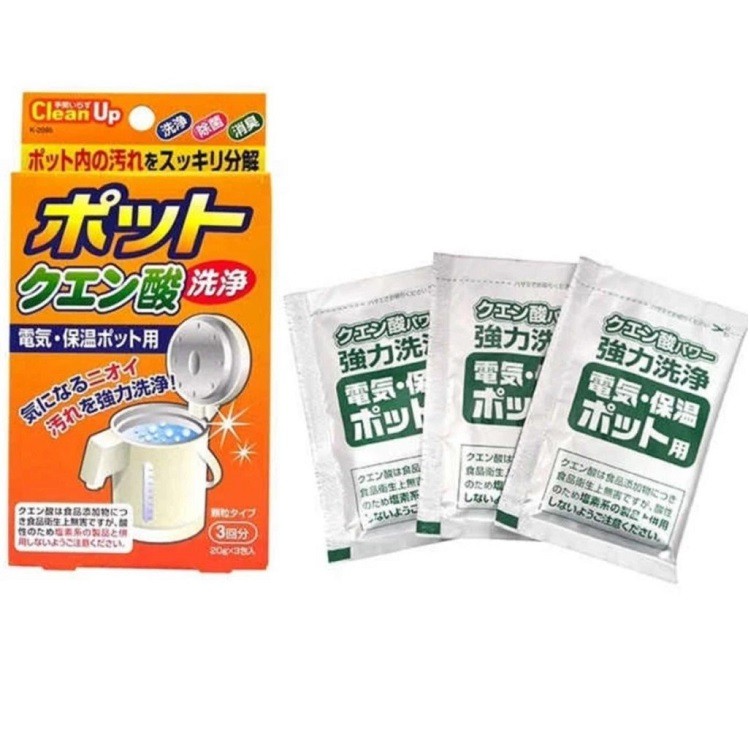 Set 3 gói bột khử cặn bình đun nước của nhật- hàng nội địa nhât