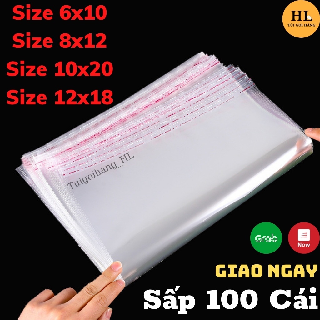 Túi Bóng Kiếng Dán Miệng Sấp 100 Túi – Túi Kiếng Chất Liệu Opp Cao Cấp Có Lỗ Thoáng Khí Size Nhỏ