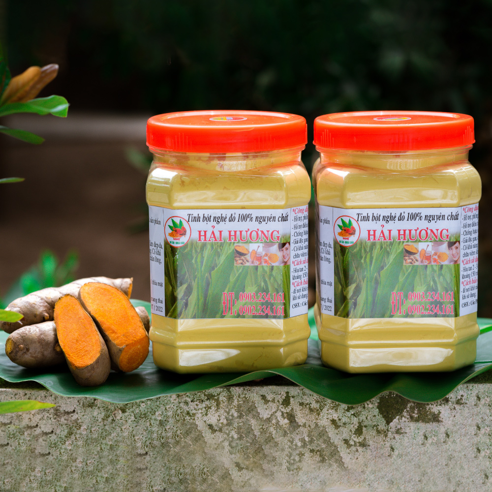 Tinh bột nghệ nguyên chất Hải Hương (Hộp 1kg) Khắc tinh của bệnh dạ dầy ( Có giấy kiểm định ATVSTP)