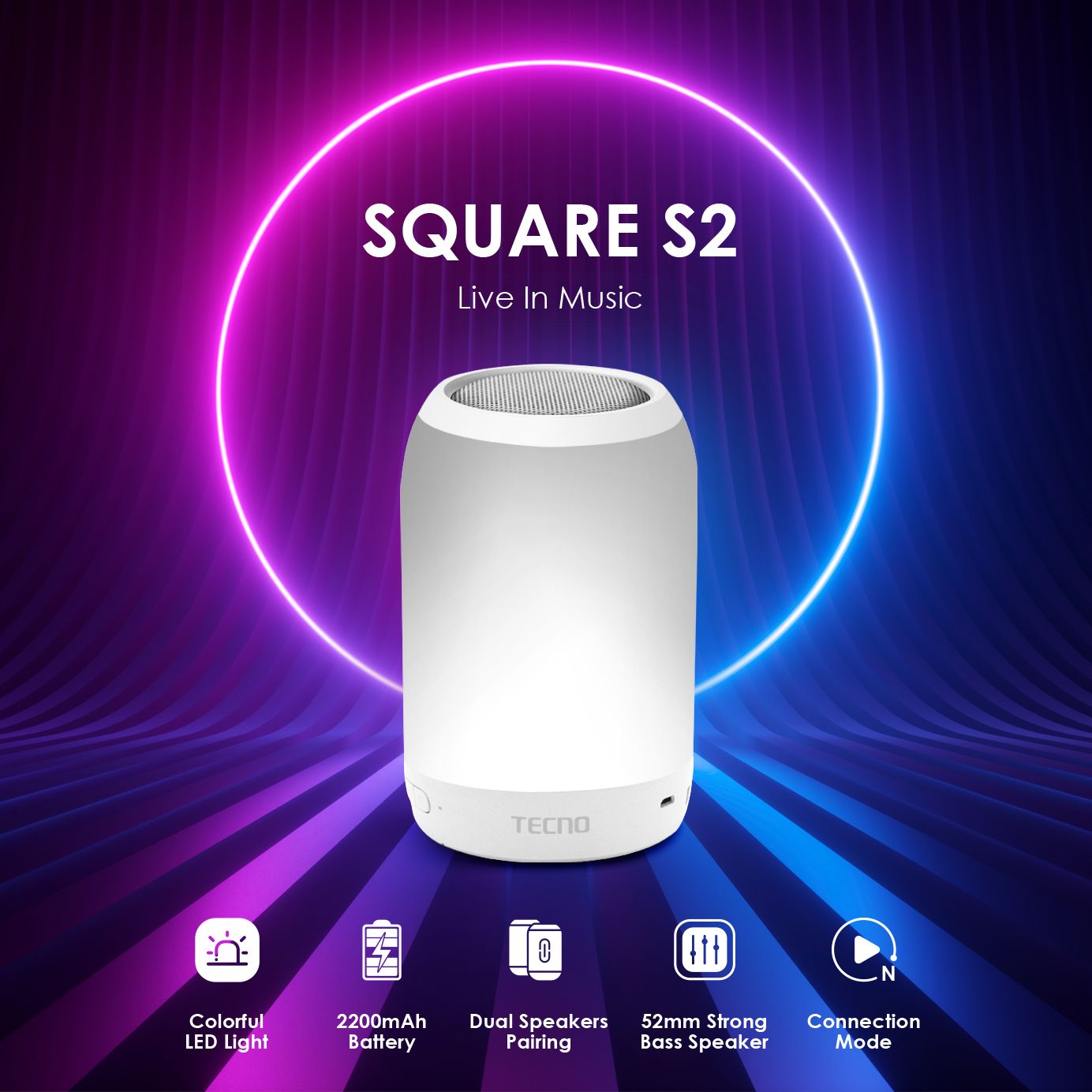 Loa Mini Bluetooth Led Nháy Theo Nhạc, Loa mini Bluetooth, Loa di động có đèn led, Loa mini