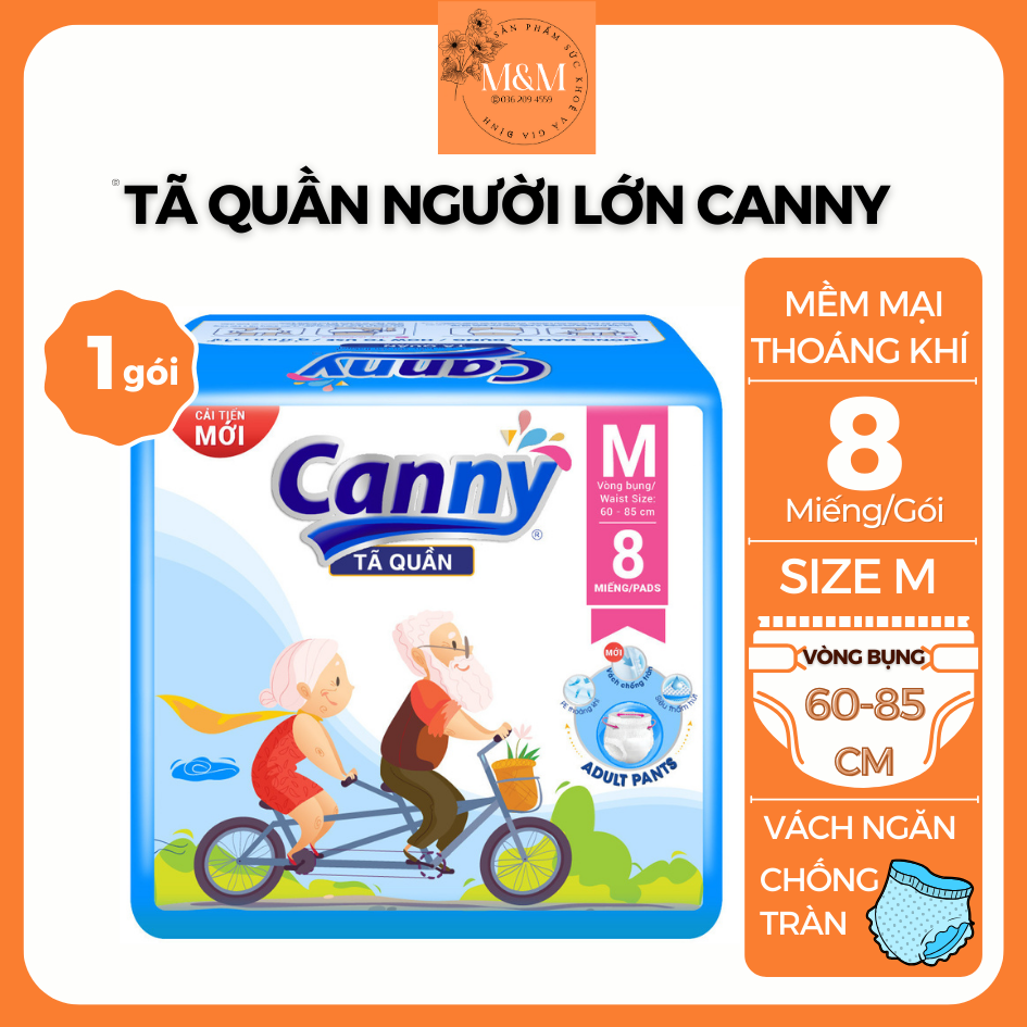 Tã Bỉm quần người lớn, người già Canny siêu thấm M 8 miếng/ L 7 miếng/XL 7 miếng