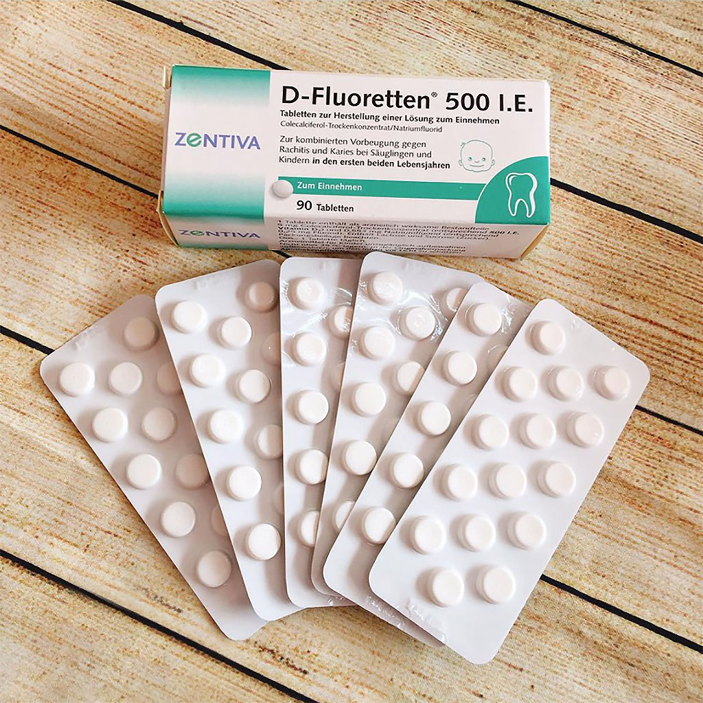Viên Uống Hỗ Trợ Chống Còi Xương Cho Bé Zentiva D-Fluoretten 500 I.E. 90 Viên