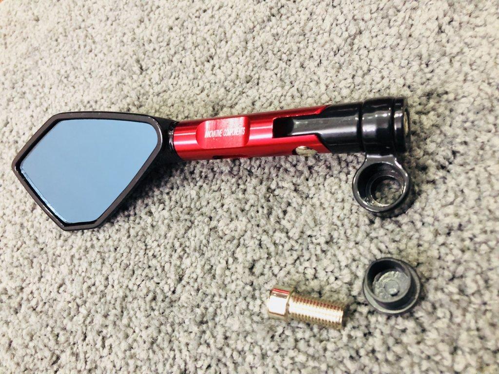 Kiếng chiếu hậu Gương RIZOMA 5 cạnh trang trí xe máy thời trang (màu đỏ) Sử Dụng Cho Các Loại Xe Máy - gươn trái (Racing Mall)