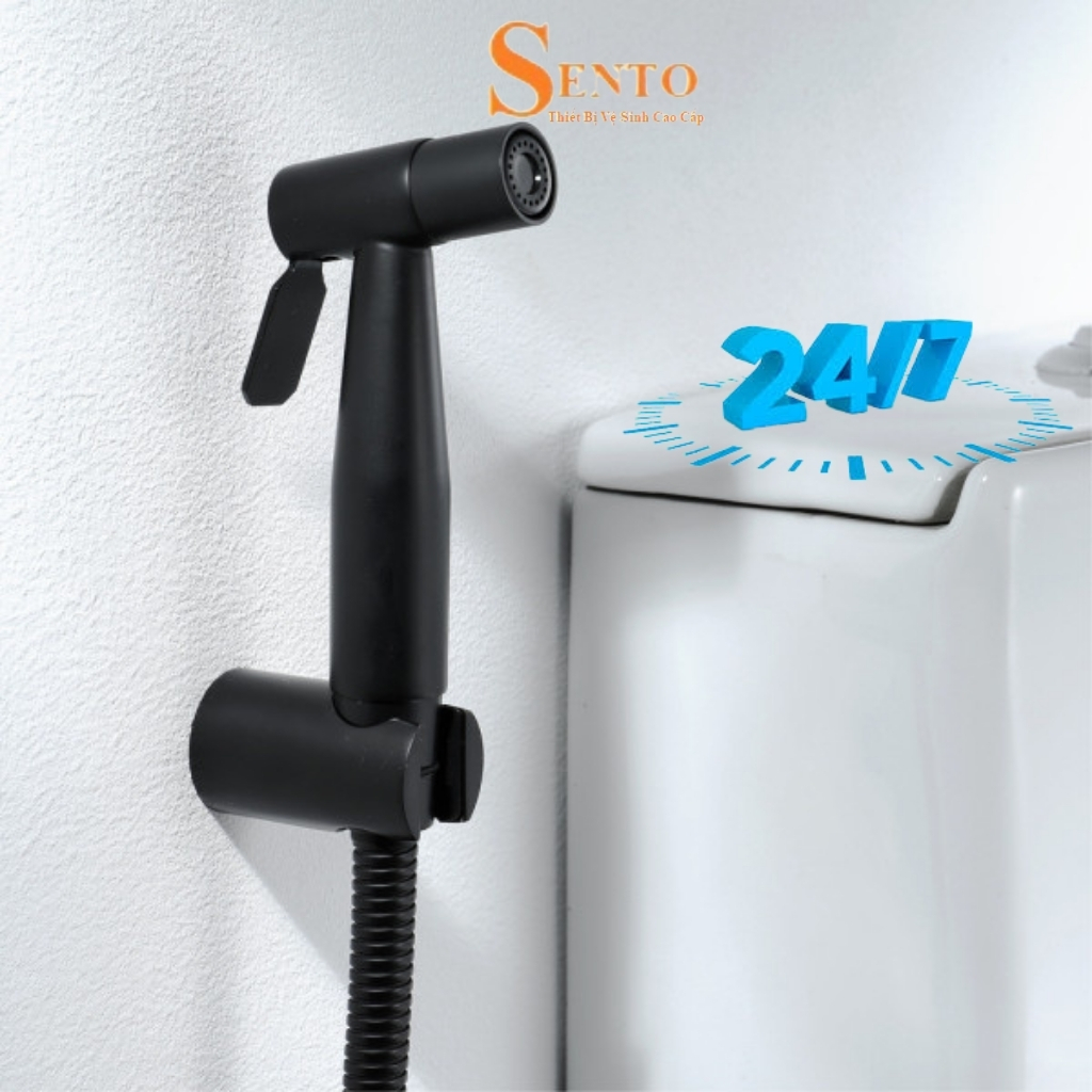 Vòi xịt vệ sinh đen vòi vệ sinh cao cấp, kèm dây dẫn thiết bị nhà tắm SENTO là phụ kiện đi kèm với bồn cầu và là thiết bị không thể thiếu