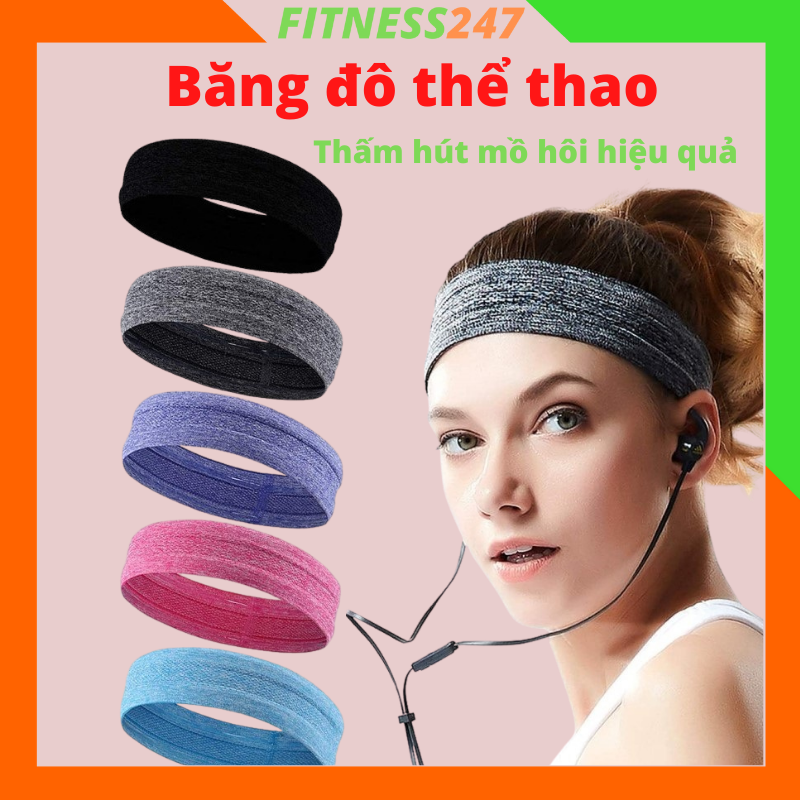 BĂNG ĐÔ THỂ THAO HEADBAND THỜI TRANG, CO GIÃN THẤM HÚT MỒ HÔI CHỐNG TRƯỢT TẬP YOGA,GYM NAM NỮ