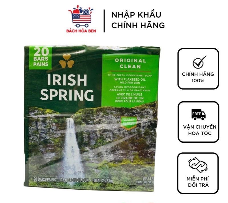 Lốc 20 cục xà bông IRISH SPRING Original Mỹ 113g/127g